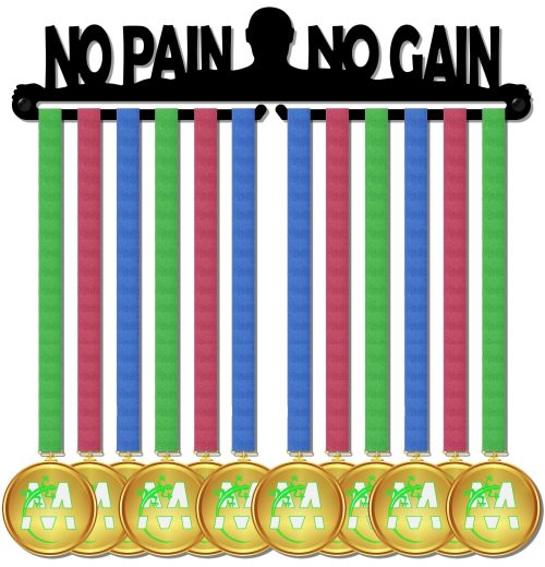 Medagliere da muro - porta medaglie - NO PAIN NO GAIN man design