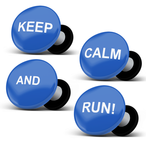 Magneti raceBIBup Keep Calm and Run blu (confezione da 4)